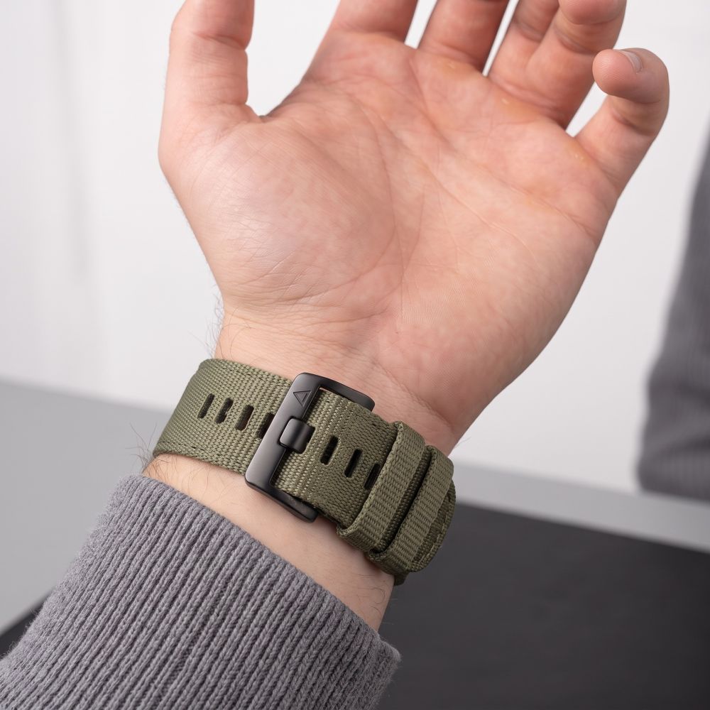 Tech-Protect Nylon Classic Strap for Garmin Fenix ​​5X / 5X Plus / 6X / 6X Pro / 7X / 8 / 8 Pro / 9 / 9 Pro (51 mm) - green_4
