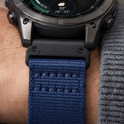 Tech-Protect Nylon Classic Strap for Garmin Fenix ​​5X / 5X Plus / 6X / 6X Pro / 7X / 8 / 8 Pro / 9 / 9 Pro (51 mm) - Navy Blue_6