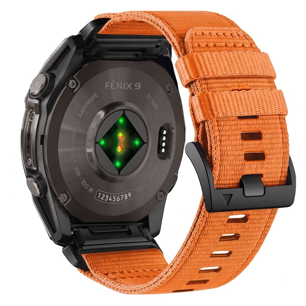Tech-Protect Nylon Classic Strap for Garmin Fenix ​​5X / 5X Plus / 6X / 6X Pro / 7X / 8 / 8 Pro / 9 / 9 Pro (51 mm) - Orange_1