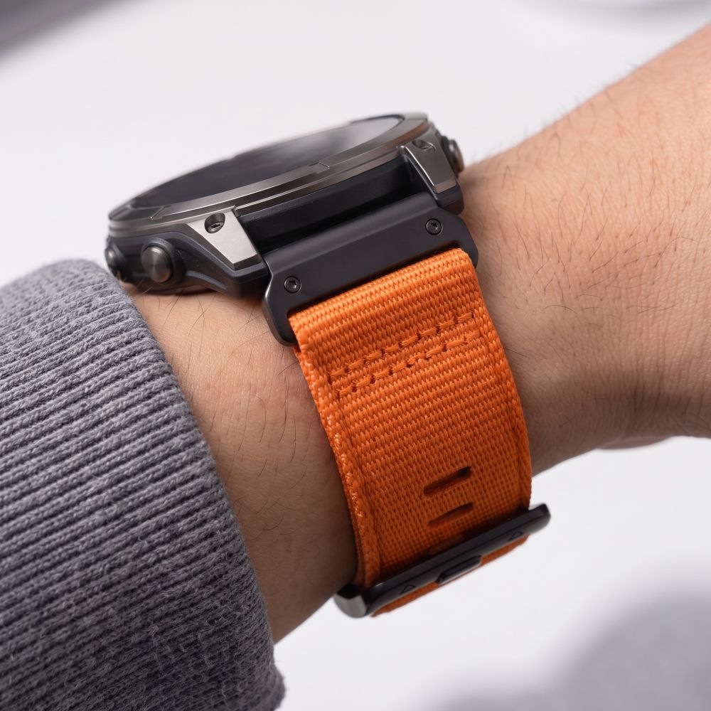 Tech-Protect Nylon Classic Strap for Garmin Fenix ​​5X / 5X Plus / 6X / 6X Pro / 7X / 8 / 8 Pro / 9 / 9 Pro (51 mm) - Orange_6