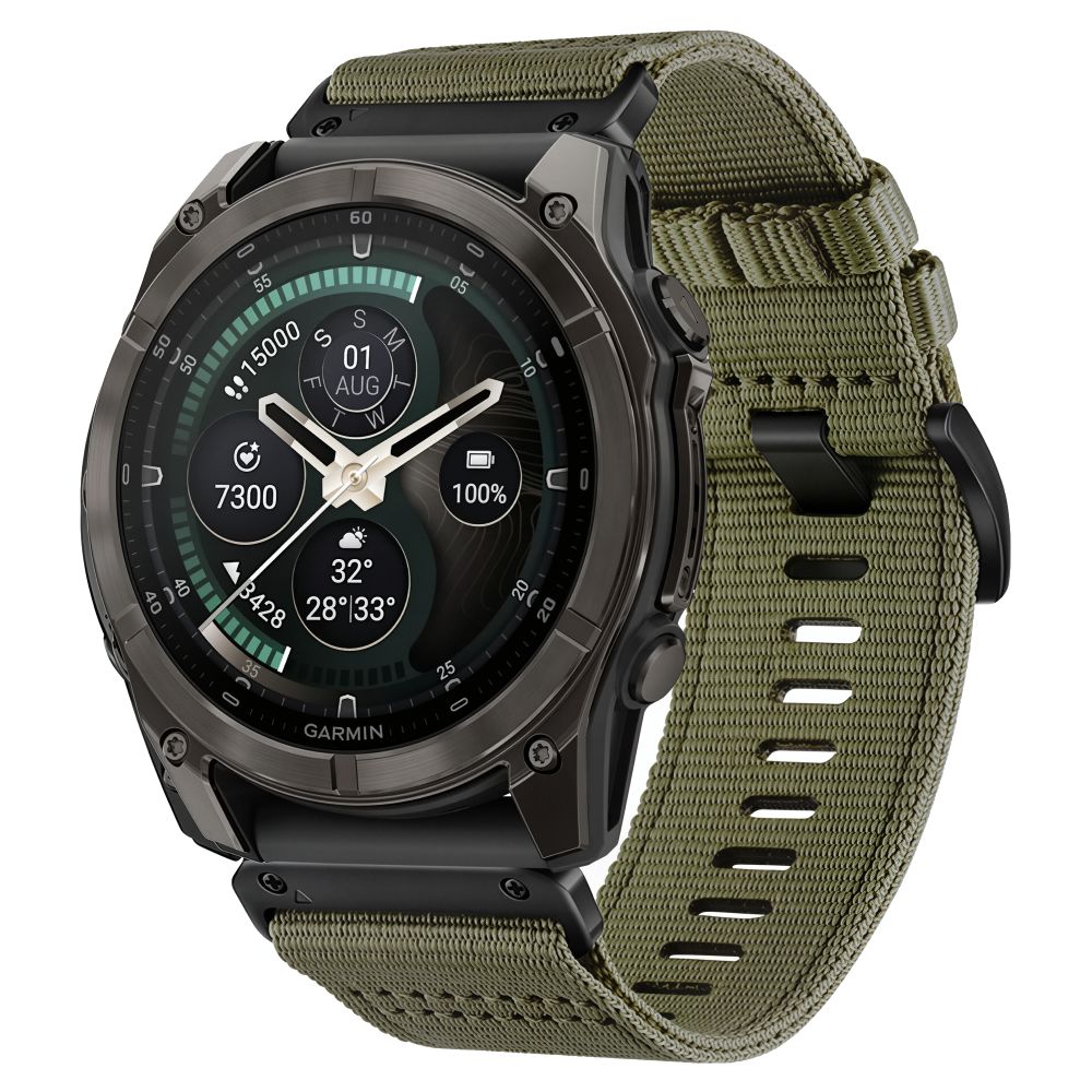 Tech-Protect Nylon Classic Strap for Garmin Fenix ​​5X / 5X Plus / 6X / 6X Pro / 7X / 8 / 8 Pro / 9 / 9 Pro (47 mm) - green_0