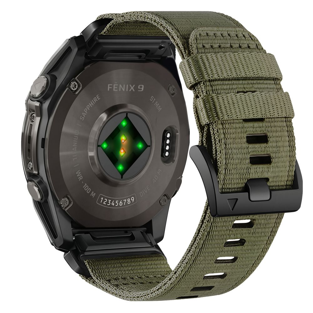 Tech-Protect Nylon Classic Strap for Garmin Fenix ​​5X / 5X Plus / 6X / 6X Pro / 7X / 8 / 8 Pro / 9 / 9 Pro (47 mm) - green_1