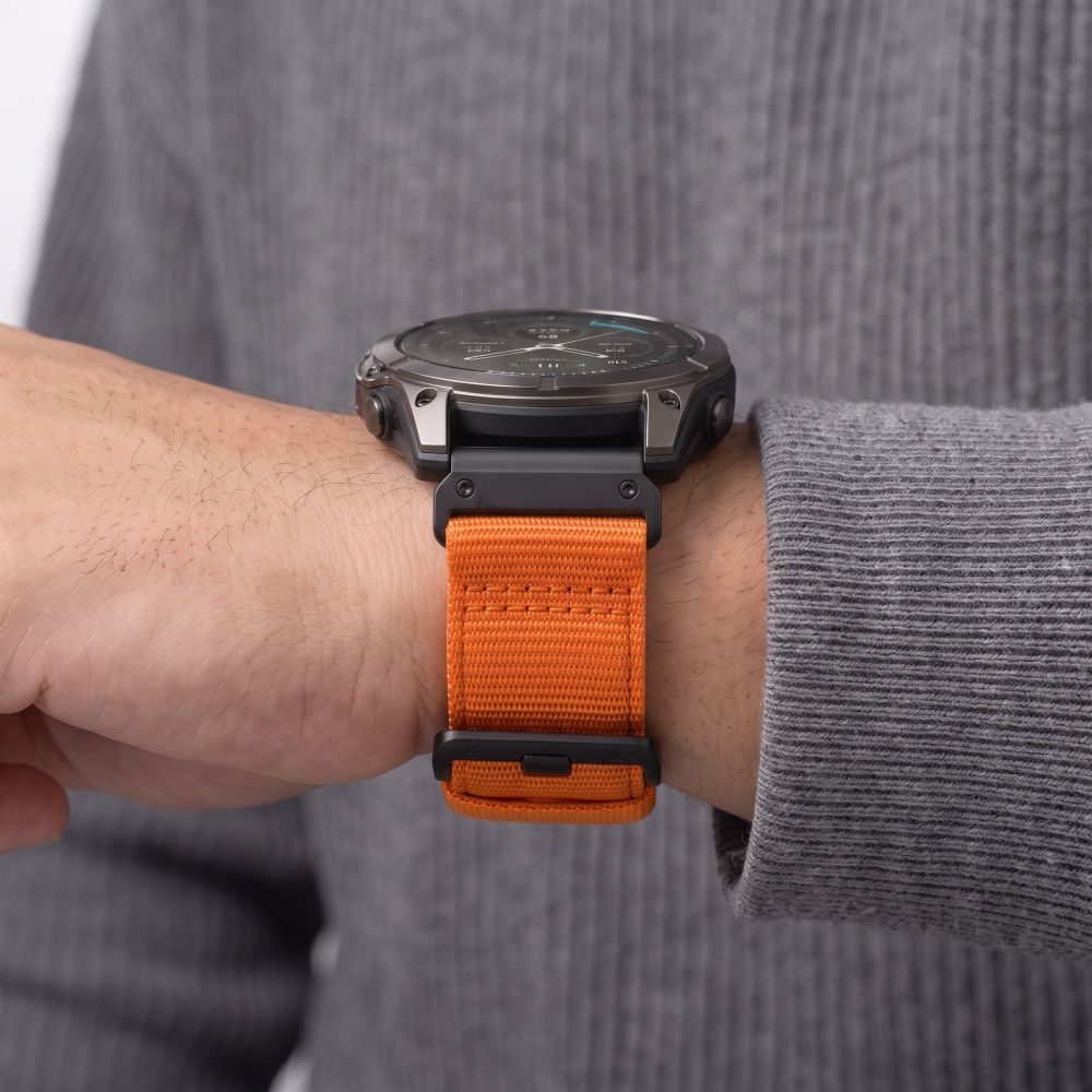 Tech-Protect Nylon Classic Strap for Garmin Fenix ​​5X / 5X Plus / 6X / 6X Pro / 7X / 8 / 8 Pro / 9 / 9 Pro (47 mm) - Orange_5
