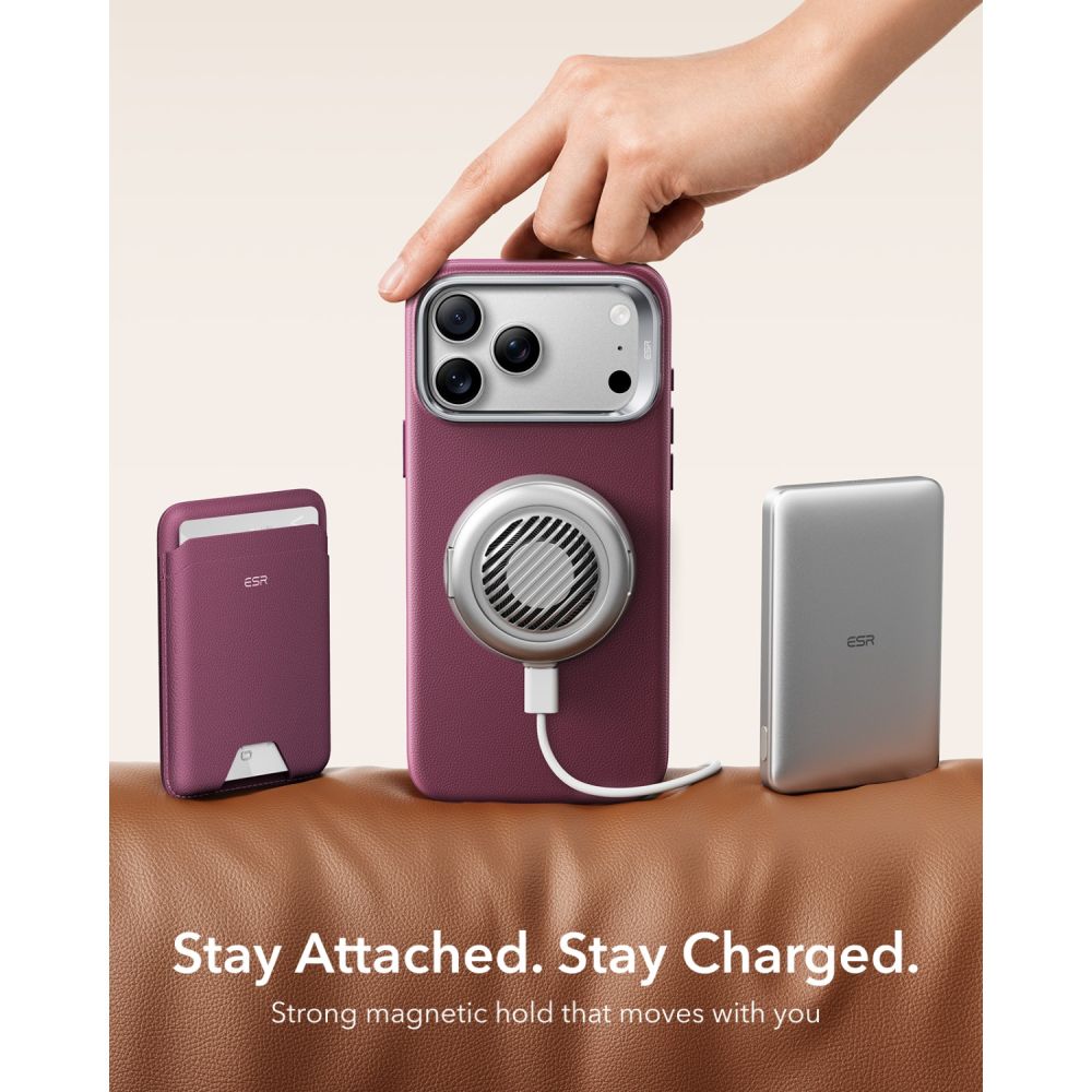 ESR Atelier Kickstand MagSafe Case for iPhone 18 Pro / 17 Pro - burgundy_6