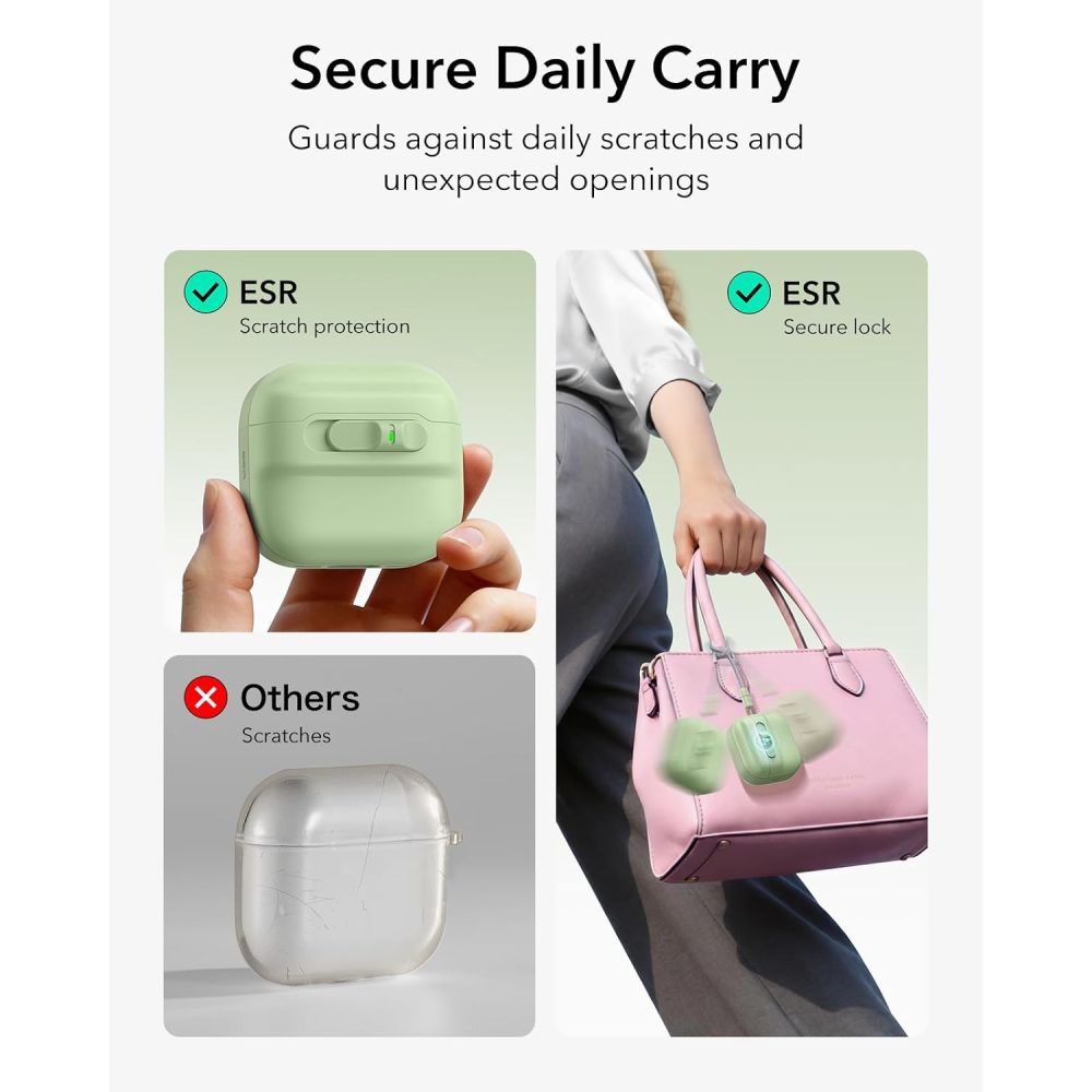 ESR Pulse HaloLock MagSafe Case for Apple AirPods 4 / 5 - light green_2