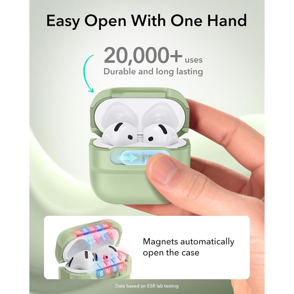 ESR Pulse HaloLock MagSafe Case for Apple AirPods 4 / 5 - light green_3