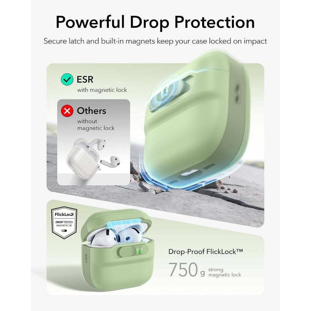 ESR Pulse HaloLock MagSafe Case for Apple AirPods 4 / 5 - light green_4