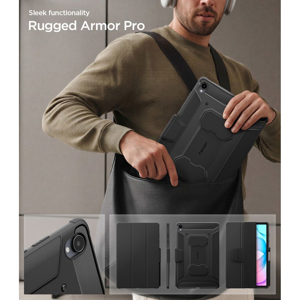 Spigen Rugged Armor Pro Case for Samsung Galaxy Tab S12+ 12.6" - Matte Black_8
