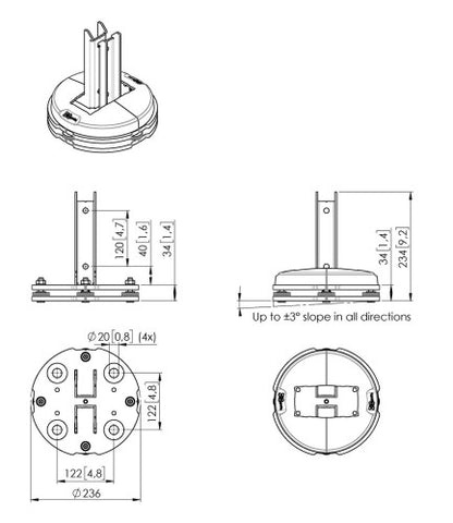 SOPORTE VOGELS GAMA PROFESIONAL COMPONENTES PARA VIDEO WALL TECHO PFF 7965 CONNECT-IT FLOOR MOUNTING PLATE NEGRO (PFF7965)_2