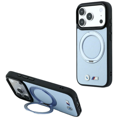Etui BMW Kevlar Ring Stand 360 MagSafe na iPhone 18 Pro / 17 Pro - niebieskie_0