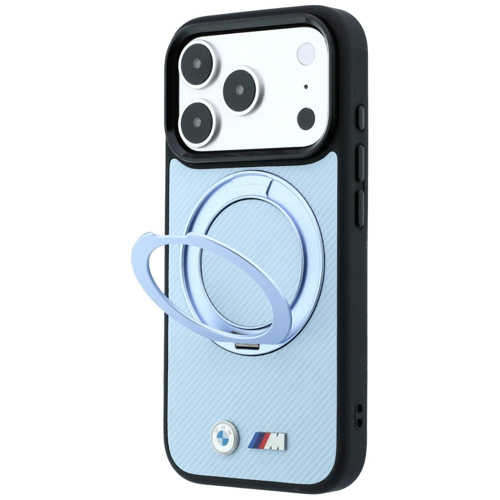 Etui BMW Kevlar Ring Stand 360 MagSafe na iPhone 18 Pro / 17 Pro - niebieskie_1