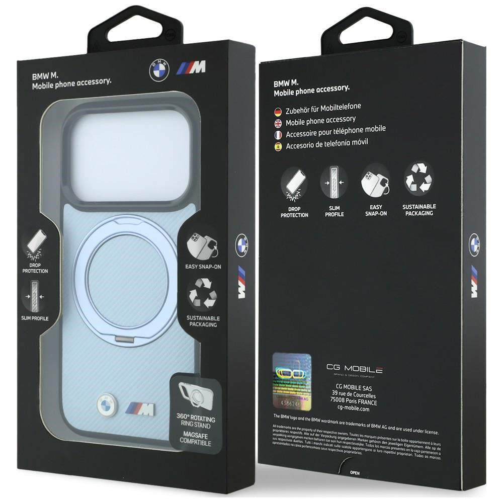 Etui BMW Kevlar Ring Stand 360 MagSafe na iPhone 18 Pro Max / 17 Pro Max - niebieskie_7