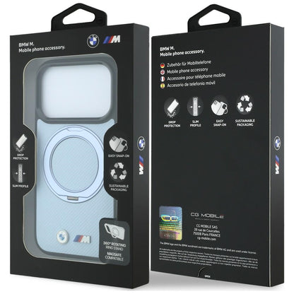 Etui BMW Kevlar Ring Stand 360 MagSafe na iPhone 18 Pro Max / 17 Pro Max - niebieskie_7