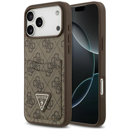 Etui Guess 4G nauble Card Triangle na iPhone 18 Pro Max / 17 Pro Max - brązowe_0