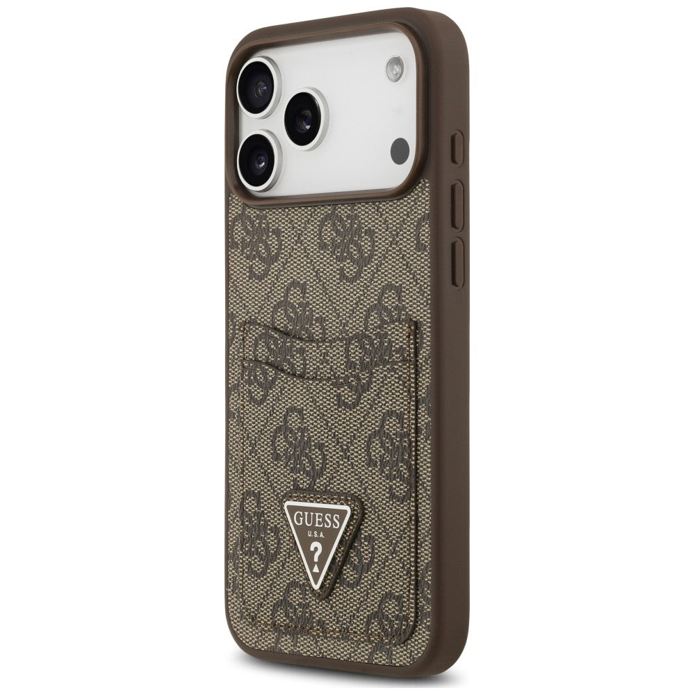 Etui Guess 4G nauble Card Triangle na iPhone 18 Pro Max / 17 Pro Max - brązowe_1