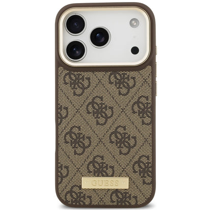 Etui Guess 4G Logo Plate MagSafe na iPhone 18 Pro Max / 17 Pro Max - brązowe_2