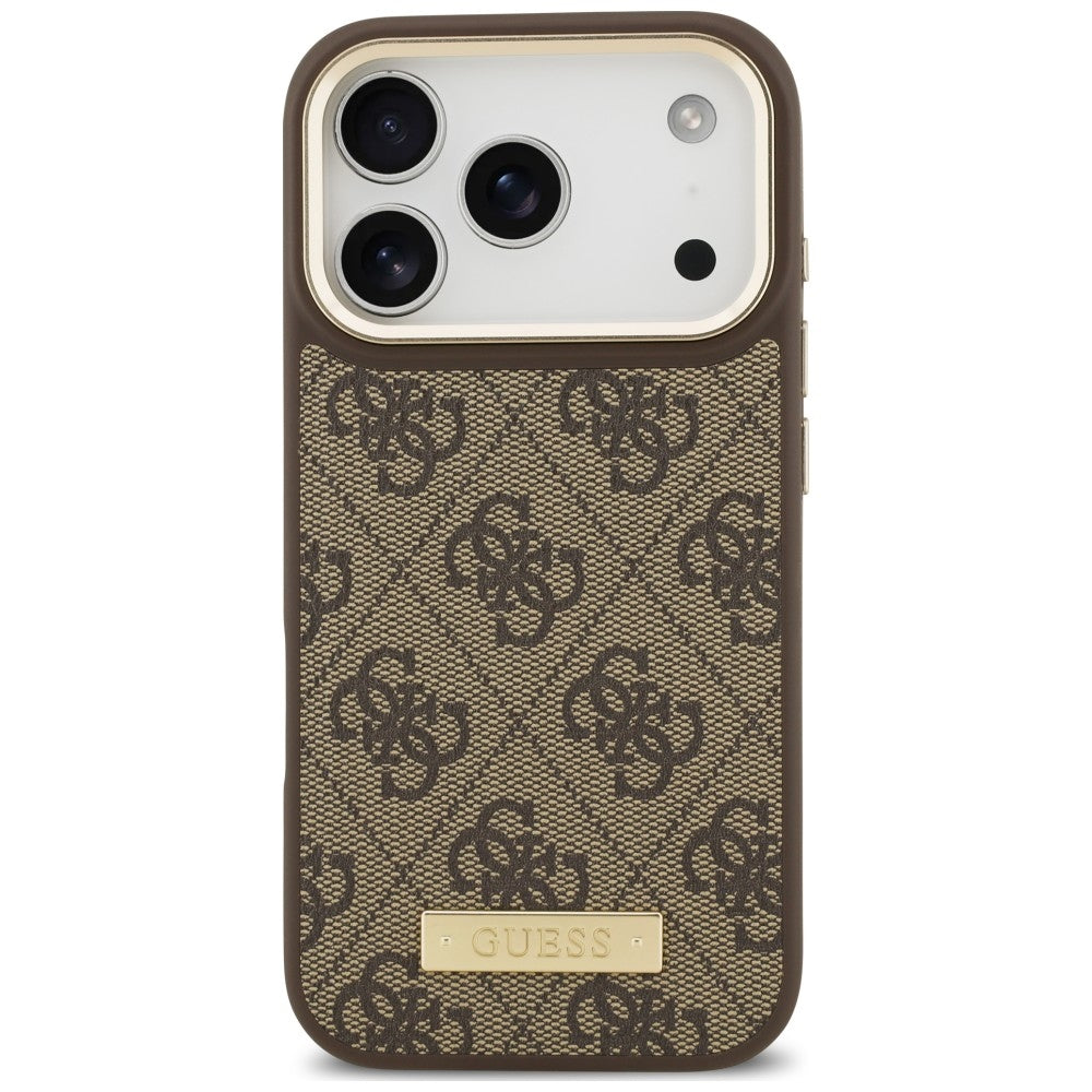 Etui Guess 4G Logo Plate MagSafe naiPhone 18 Pro / 17 Pro - brązowe_2