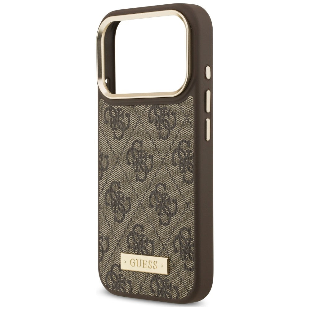 Etui Guess 4G Logo Plate MagSafe naiPhone 18 Pro / 17 Pro - brązowe_5