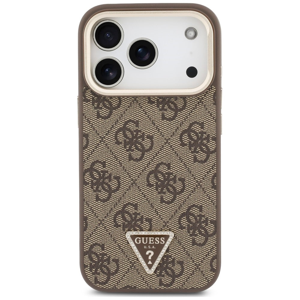 Etui Guess 4G PU Triangle Logo & Stand Camera Magsafe na iPhone 18 Pro Max / 17 Pro Max - brązowe_2