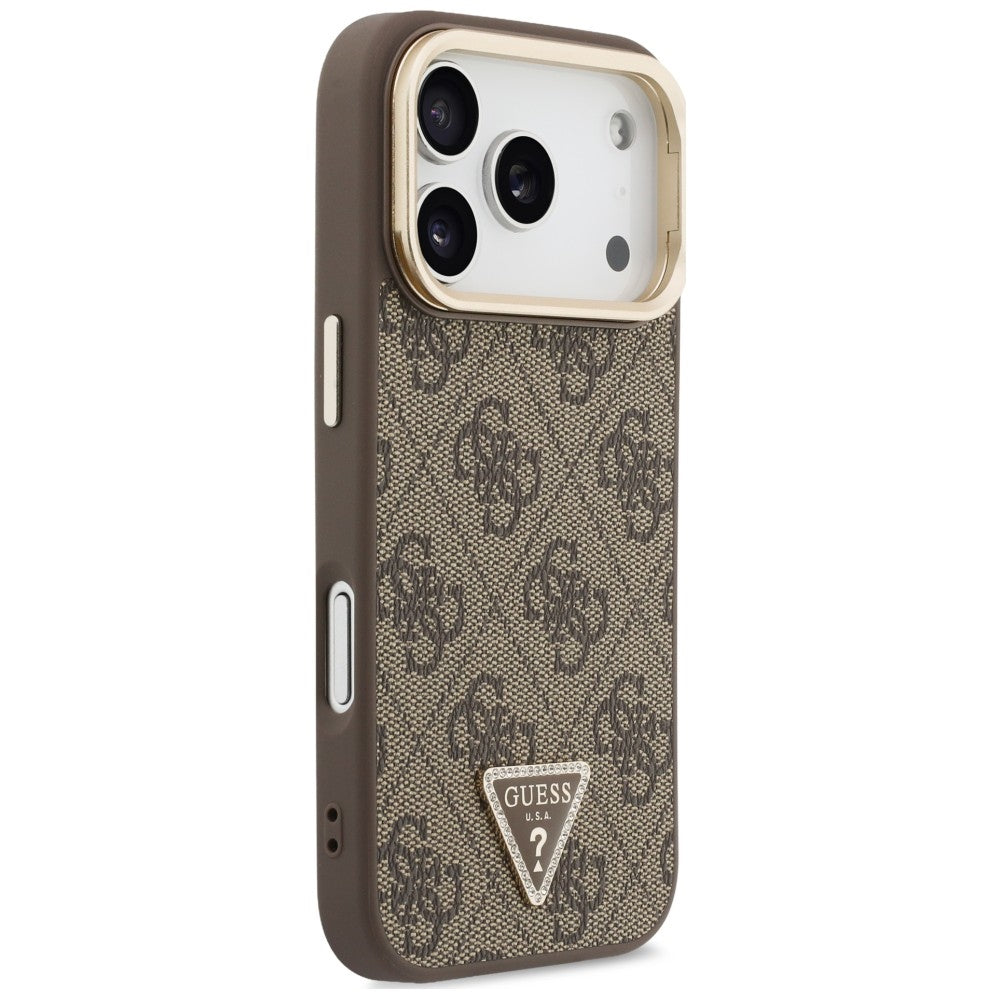 Etui Guess 4G PU Triangle Logo & Stand Camera Magsafe na iPhone 18 Pro Max / 17 Pro Max - brązowe_3