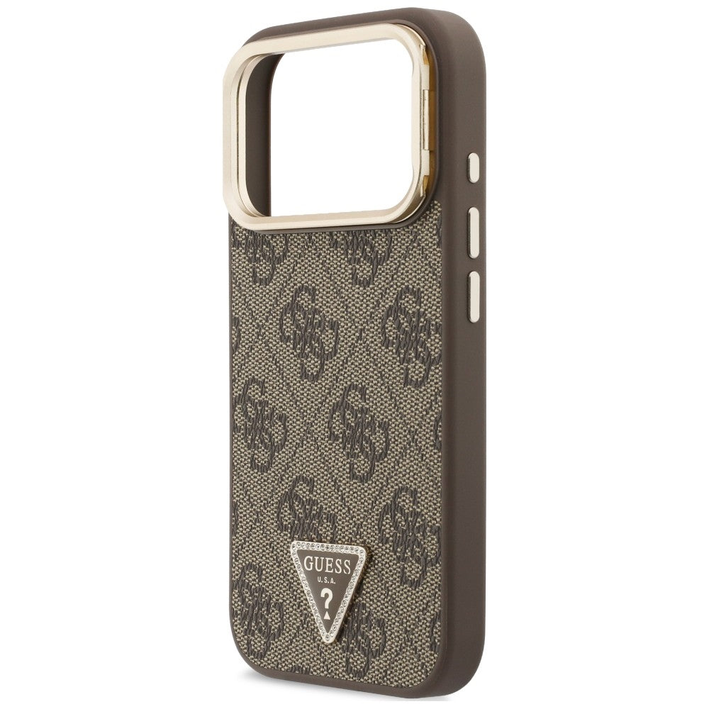 Etui Guess 4G PU Triangle Logo & Stand Camera Magsafe na iPhone 18 Pro Max / 17 Pro Max - brązowe_5