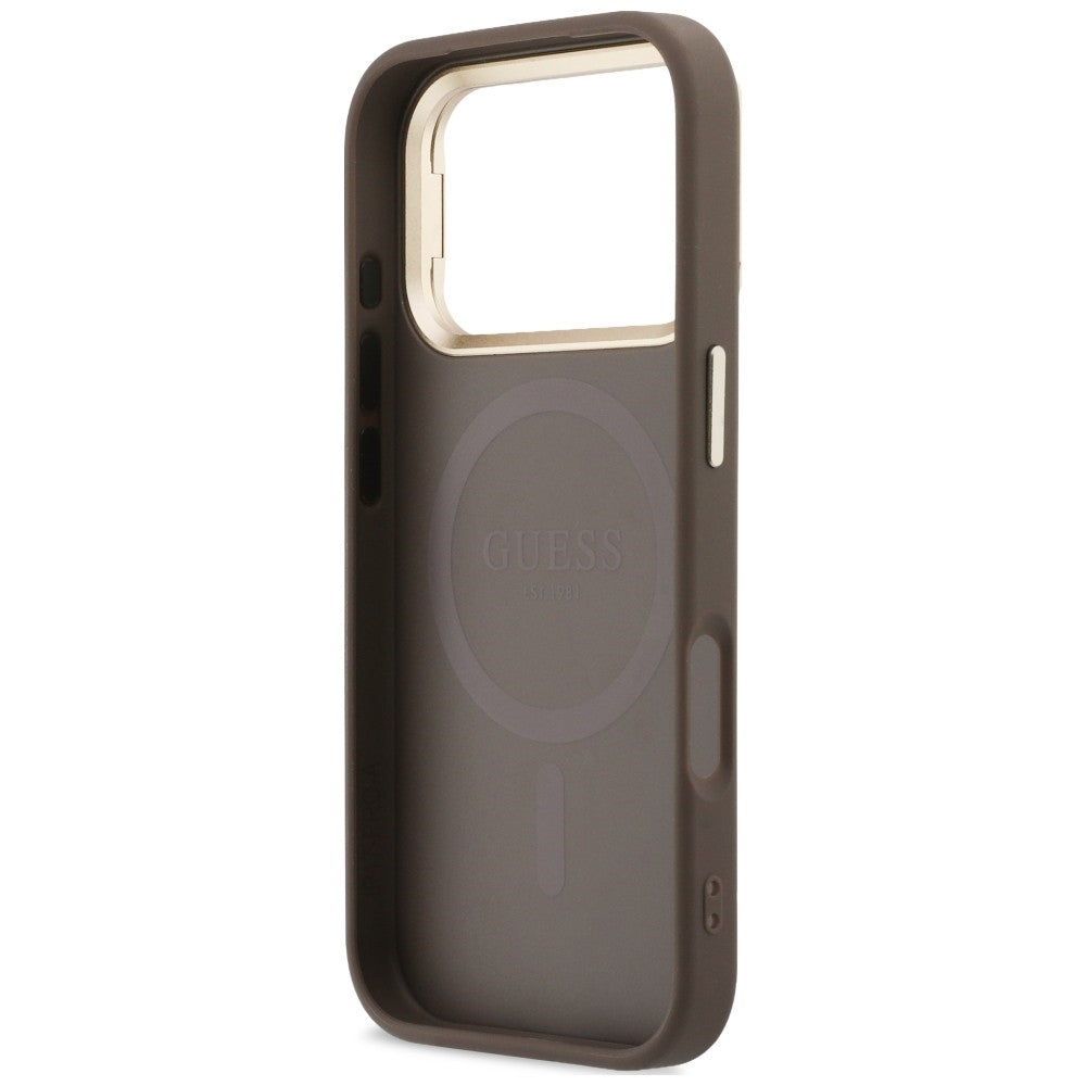 Etui Guess 4G PU Triangle Logo & Stand Camera Magsafe na iPhone 18 Pro Max / 17 Pro Max - brązowe_6
