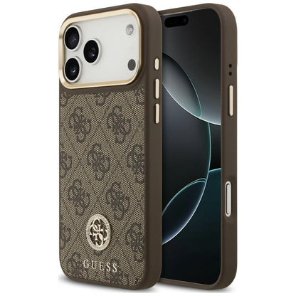 Etui Guess 4G Strass Logo MagSafe na iPhone 18 Pro Max / 17 Pro Max - brązowe_0