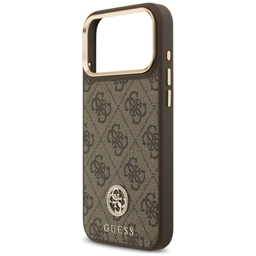 Etui Guess 4G Strass Logo MagSafe na iPhone 18 Pro Max / 17 Pro Max - brązowe_5