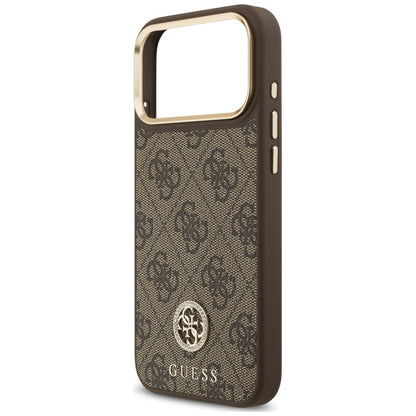 Etui Guess 4G Strass Logo MagSafe na iPhone 18 Pro Max / 17 Pro Max - brązowe_5