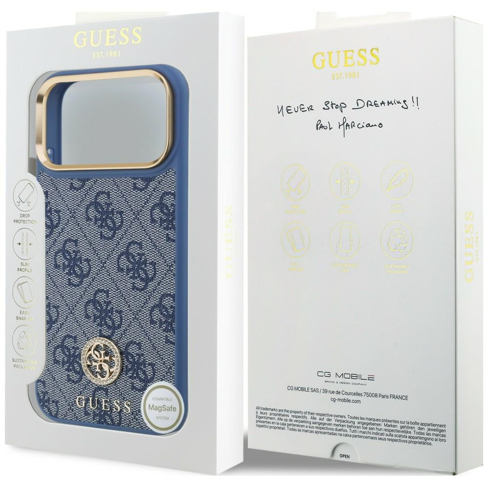 Etui Guess 4G Strass Logo MagSafe na iPhone 18 Pro Max / 17 Pro Max - niebieskie_7