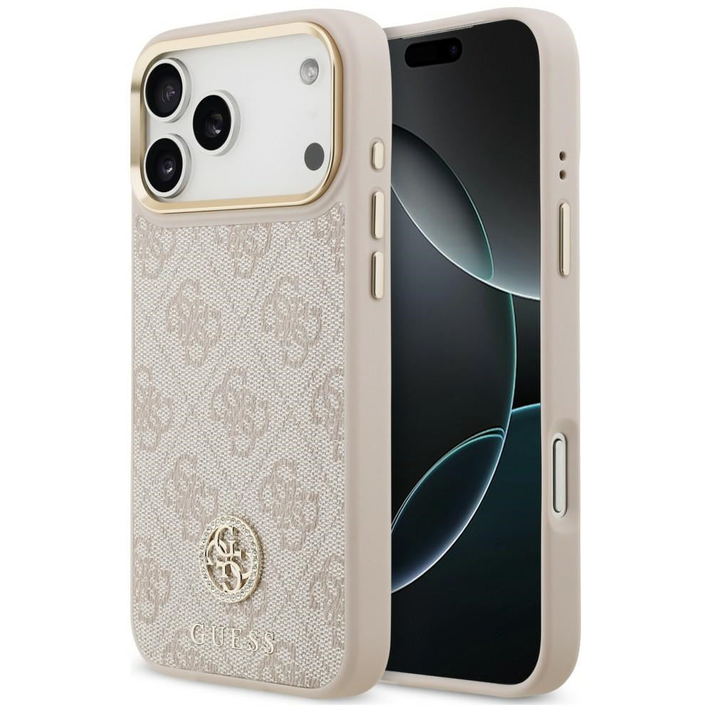 Etui Guess 4G Strass Logo MagSafe na iPhone 18 Pro Max / 17 Pro Max - różowe_0