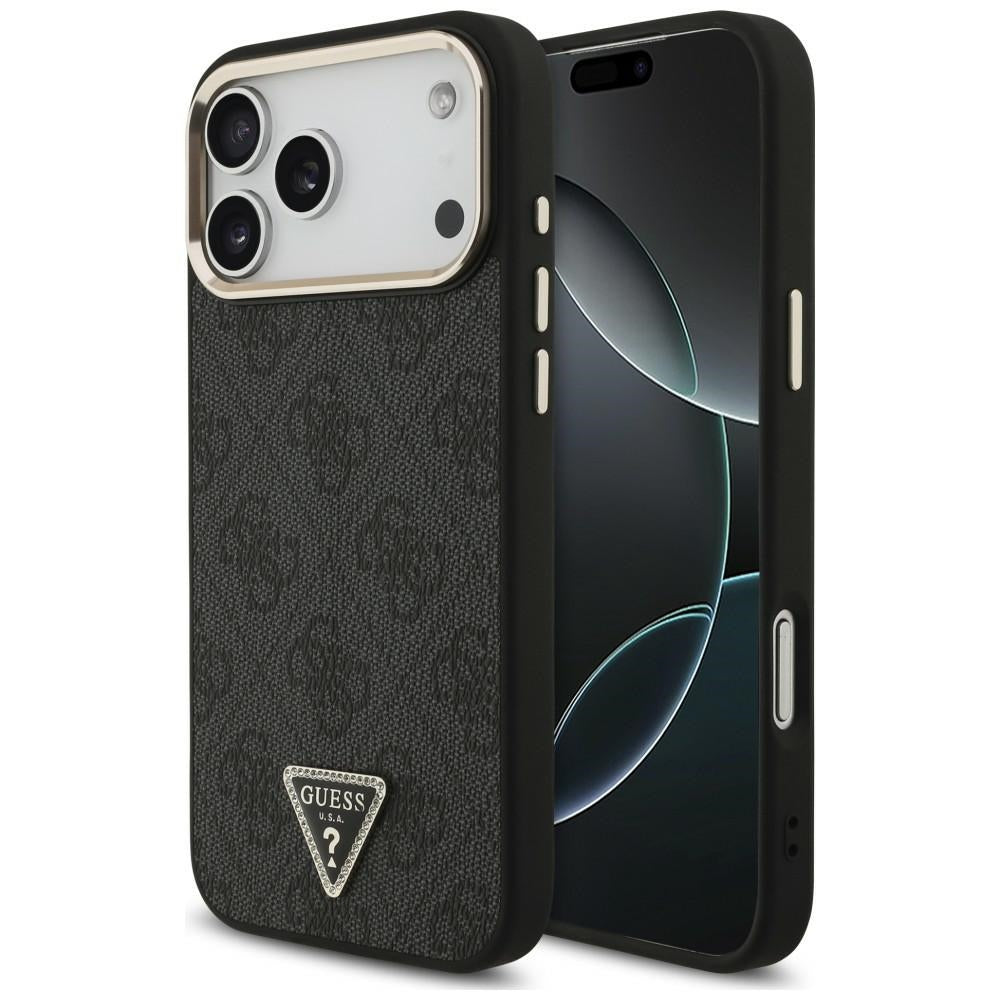 Etui Guess 4G Triangle Logo MagSafe na iPhone 18 Pro Max / 17 Pro Max czarny - złote_0