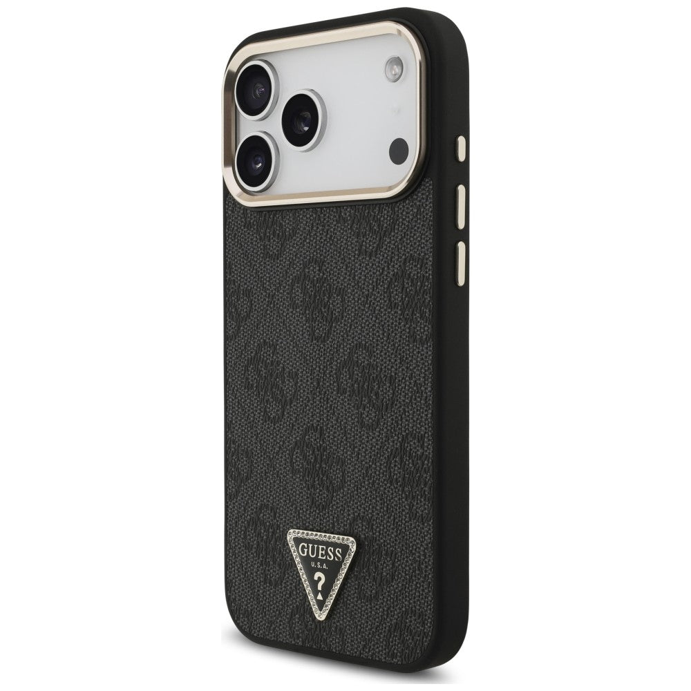 Etui Guess 4G Triangle Logo MagSafe na iPhone 18 Pro Max / 17 Pro Max czarny - złote_1