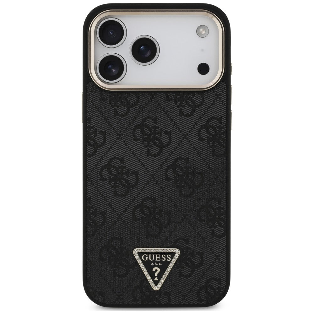 Etui Guess 4G Triangle Logo MagSafe na iPhone 18 Pro Max / 17 Pro Max czarny - złote_2