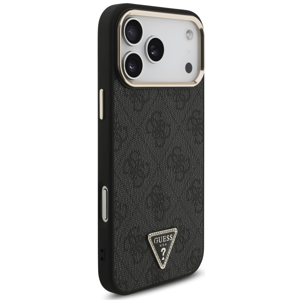 Etui Guess 4G Triangle Logo MagSafe na iPhone 18 Pro Max / 17 Pro Max czarny - złote_3