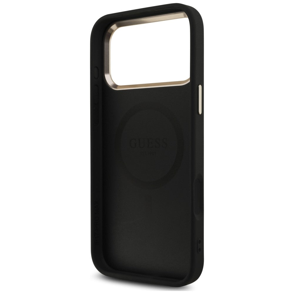 Etui Guess 4G Triangle Logo MagSafe na iPhone 18 Pro Max / 17 Pro Max czarny - złote_6