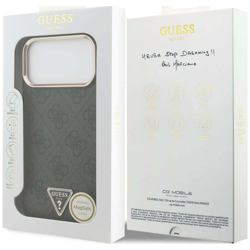 Etui Guess 4G Triangle Logo MagSafe na iPhone 18 Pro Max / 17 Pro Max czarny - złote_7