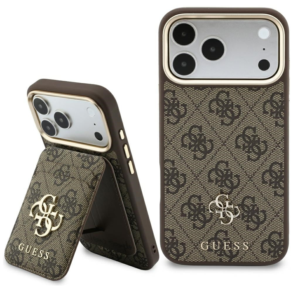 Etui Guess 4G z portfelem Magsafe na iPhone 18 Pro / 17 Pro - brązowe_0