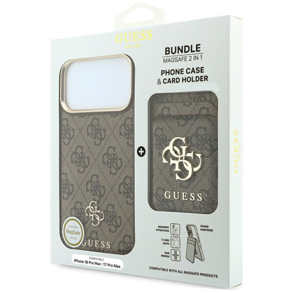 Etui Guess 4G z portfelem Magsafe na iPhone 18 Pro Max / 17 Pro Max - brązowe_8