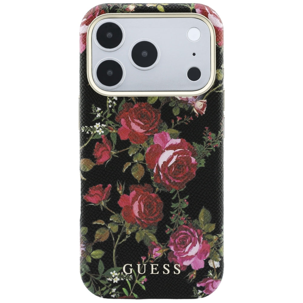 Etui Guess Blossom Roses Print MagSafe na iPhone 18 Pro Max / 17 Pro Max - czarne_2