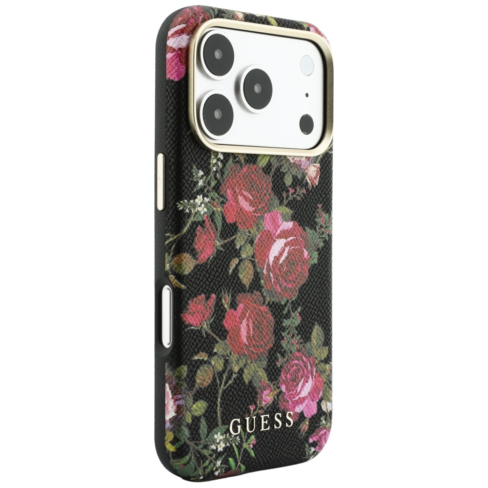 Etui Guess Blossom Roses Print MagSafe na iPhone 18 Pro Max / 17 Pro Max - czarne_3