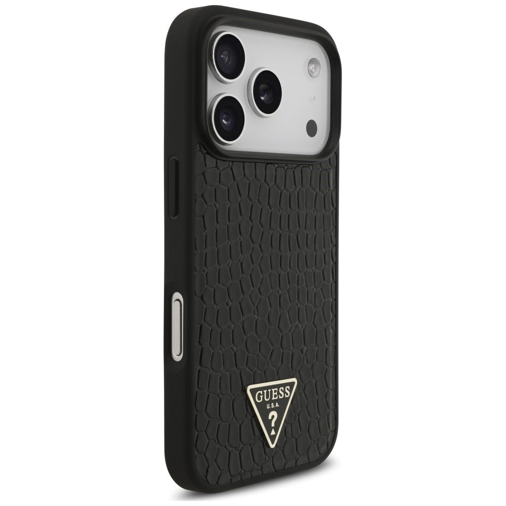 Etui Guess Croco Triangle Logo MagSafe na iPhone 18 Pro Max / 17 Pro Max - czarne_3