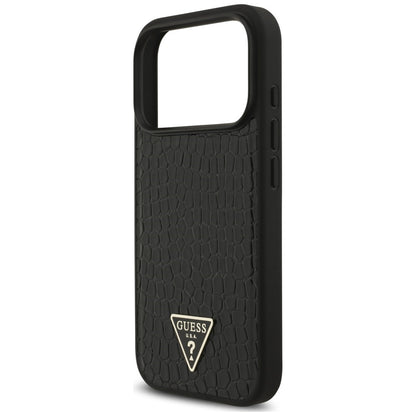 Etui Guess Croco Triangle Logo MagSafe na iPhone 18 Pro Max / 17 Pro Max - czarne_5