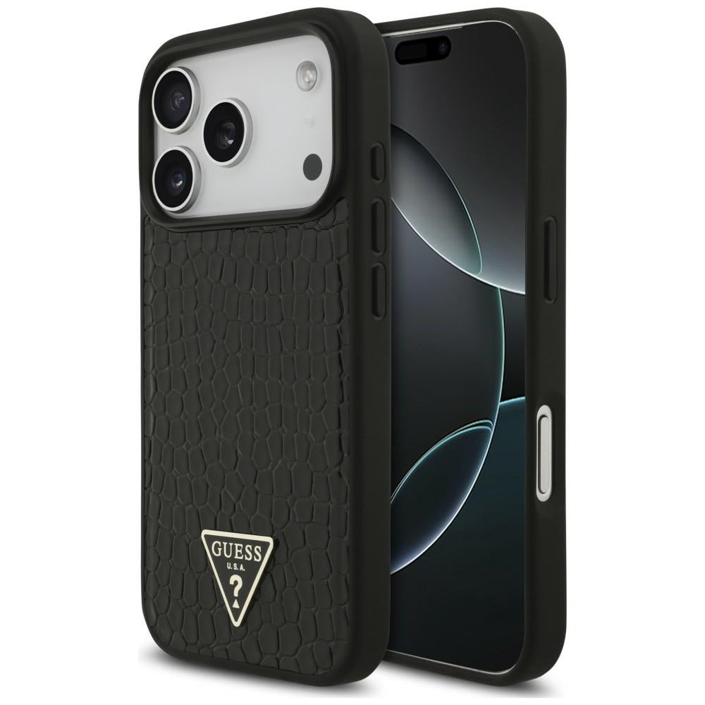 Etui Guess Croco Triangle Logo MagSafe na iPhone 18 Pro / 17 Pro - czarne_0