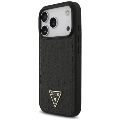 Etui Guess Croco Triangle Logo MagSafe na iPhone 18 Pro / 17 Pro - czarne_1