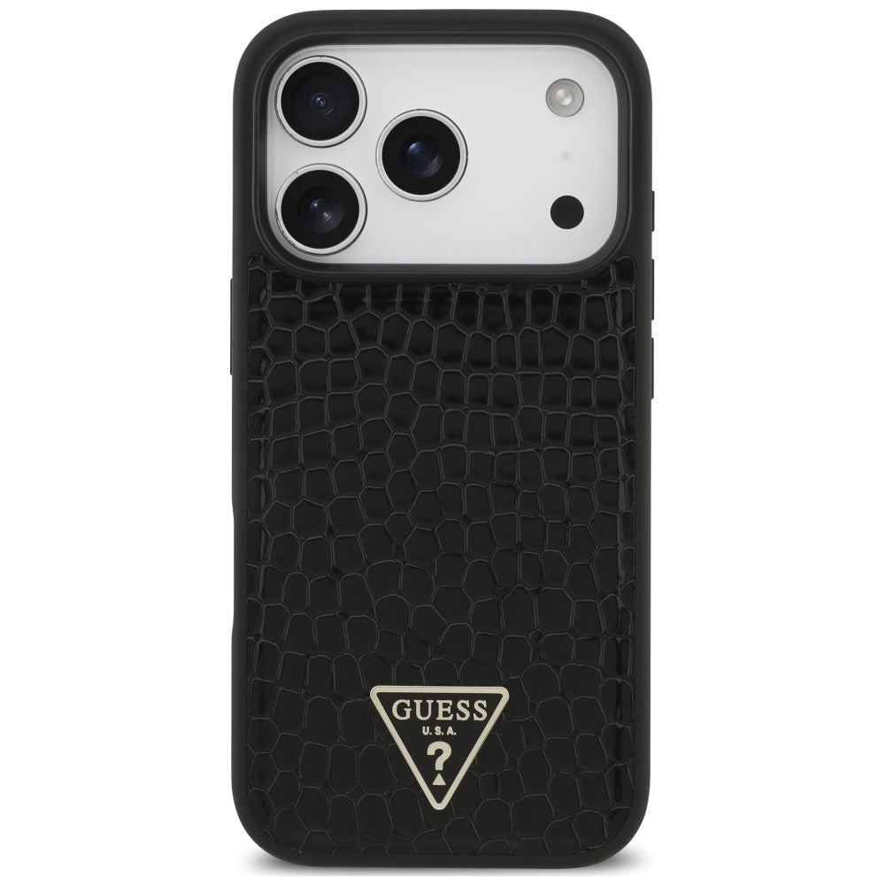 Etui Guess Croco Triangle Logo MagSafe na iPhone 18 Pro / 17 Pro - czarne_2