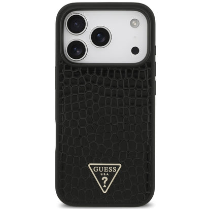 Etui Guess Croco Triangle Logo MagSafe na iPhone 18 Pro / 17 Pro - czarne_2