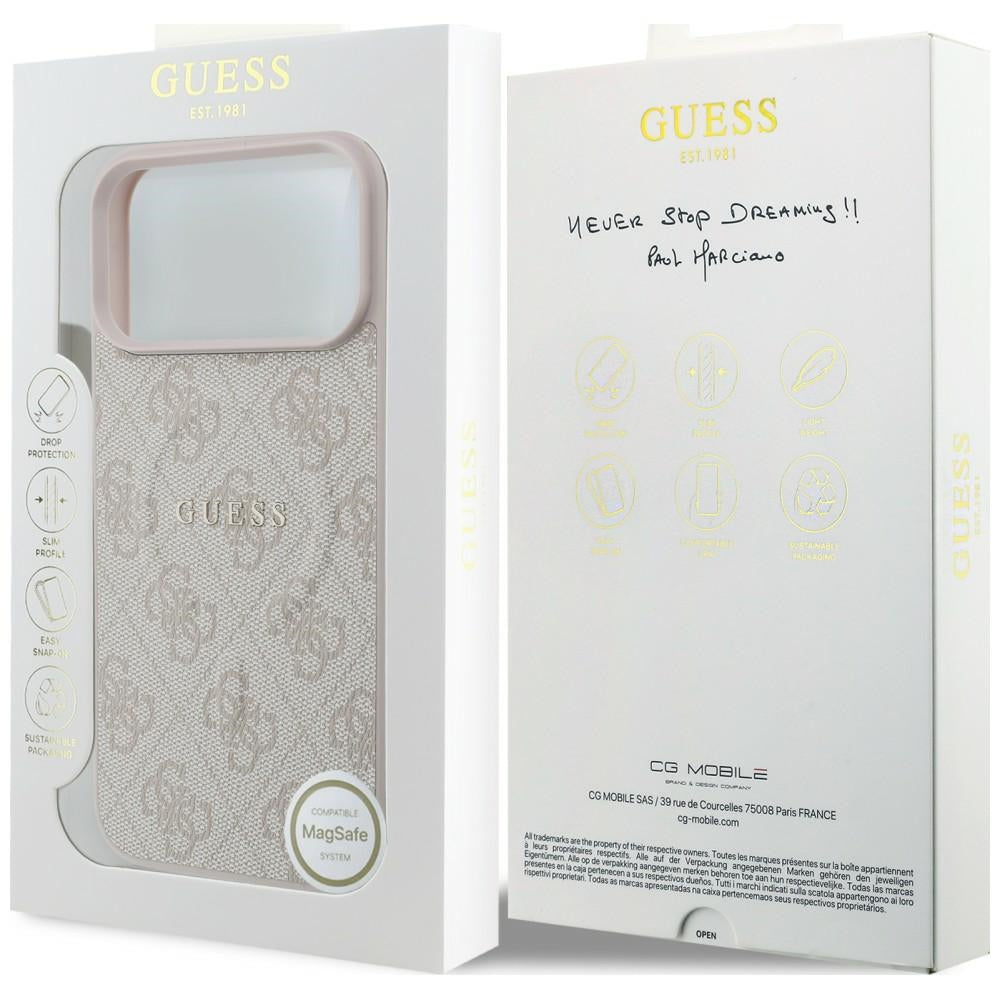 Etui Guess Embossed 4G Ring Classic MagSafe na iPhone 18 Pro / 17 Pro - różowe_7