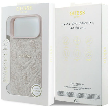 Etui Guess Embossed 4G Ring Classic MagSafe na iPhone 18 Pro / 17 Pro - różowe_7