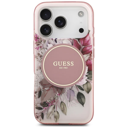 Etui Guess IML Flower & Tonal Circle MagSafe na iPhone 18 Pro / 17 Pro - różowe_2